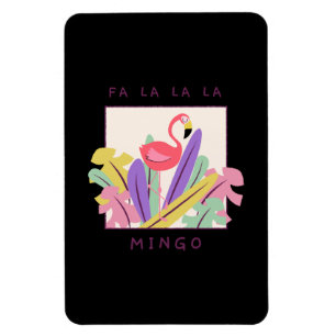 Cute Fa La La Mingo Christmas Falala Snow Flamingo Magnet
