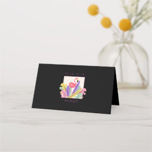 Cute Fa La La Mingo Christmas Falala Snow Flamingo Place Card