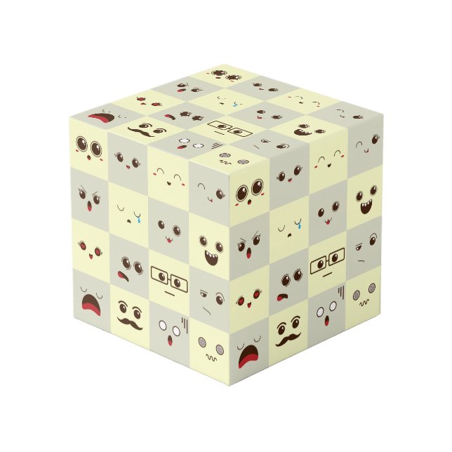 Cute face cube (Front Angled)