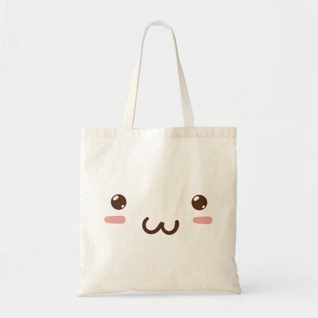 Cute Face Design Tote Bag (Front)