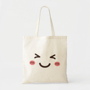 Cute Face Design Tote Bag