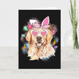 Cute Face Golden Retriever Happy Easter Animal Dog Card
