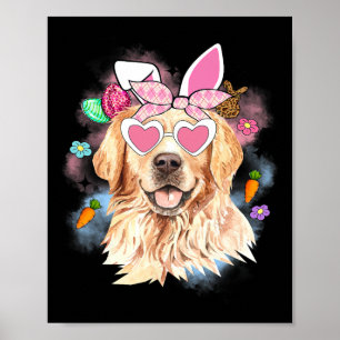 Cute Face Golden Retriever Happy Easter Animal Dog Poster