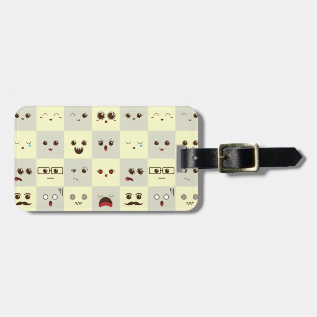 Cute face luggage tag (Front Horizontal)