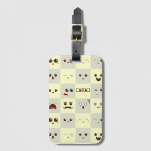 Cute face luggage tag