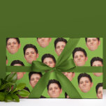 Cute Face or Pet Photo Green Gift Wrapping Paper<br><div class="desc">Simple template gift wrapping paper with a bright grass green background. Upload a tightly cropped png of any object with the background removed, and left transparent (many phone applications available, even better now with AI background removing apps) and you can be wrapping gifts in the recipient's face, your cat, or...</div>