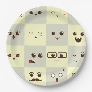 Cute face paper plate