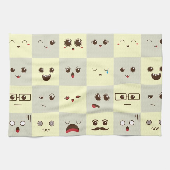 Cute face tea towel (Horizontal)