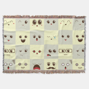 Cute face throw blanket