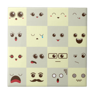 Cute face tile