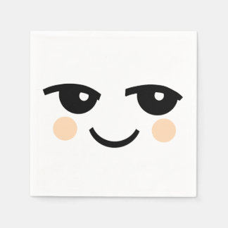 CUTE FACE WHITE PAPER NAPKINS