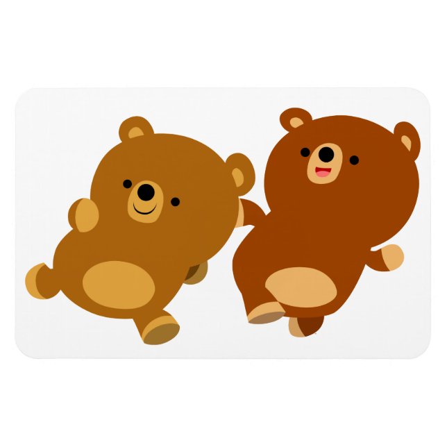Cute Facetious Cartoon Bears Flexible Magnet (Horizontal)