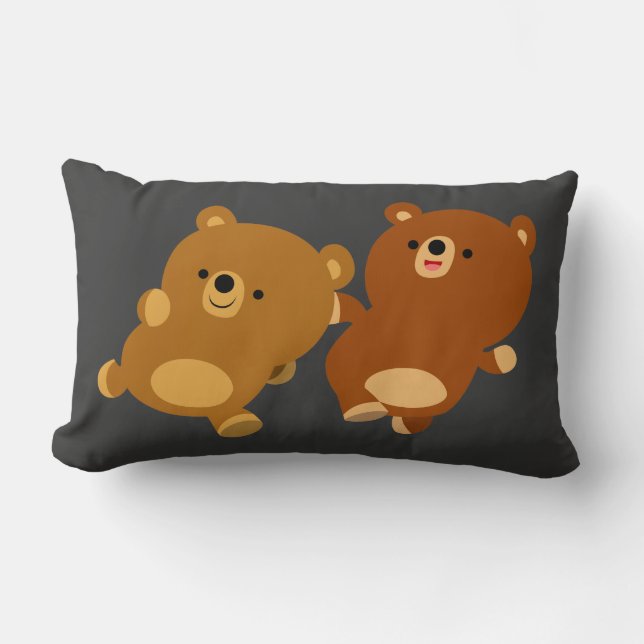 Cute Facetious Cartoon Bears Pillow (Front)