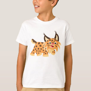 Cute Facetious Cartoon Bobcat Children T-Shirt