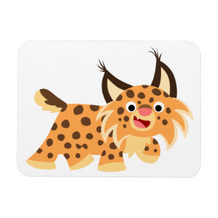 Cute Facetious Cartoon Bobcat Flexible Magnet