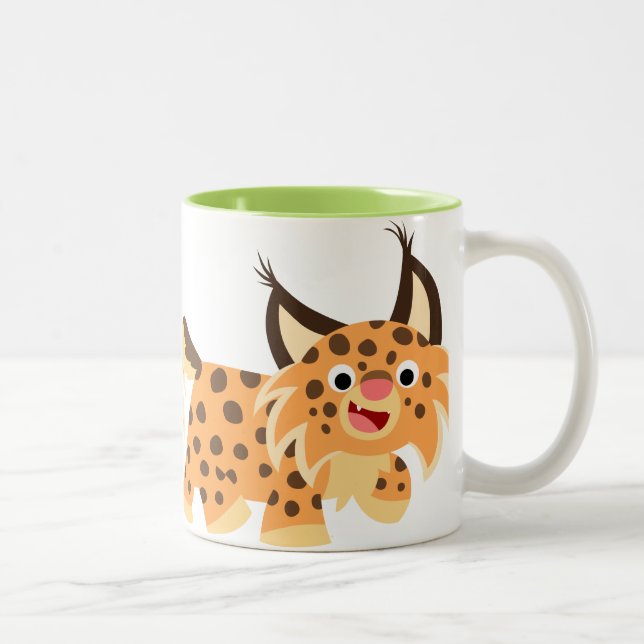 Cute Facetious Cartoon Bobcat Mug (Right)