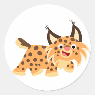 Cute Facetious Cartoon Bobcat Sticker
