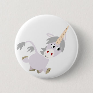 Cute Facetious Cartoon Unicorn Button Badge