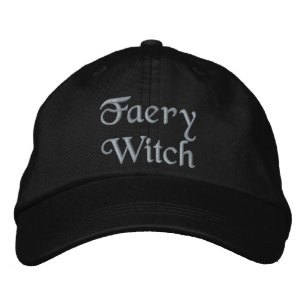 Cute Faery Witch Enchanted Purple Black Fairy Embroidered Hat
