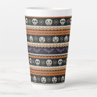 Cute, fair isle/colorwork Halloween skull & bats