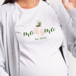 Cute Fair-Skin Baby Feet Heart Mama Caterpillar Tri-Blend Shirt