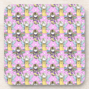 Cute Fairies and Stars and Moons Pattern Coaster