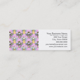 Cute Fairies and Stars and Moons Pattern Mini Business Card