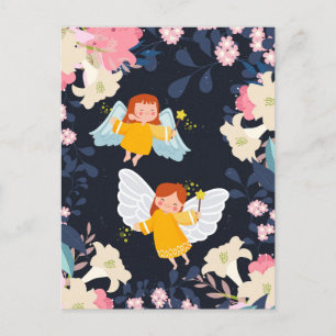 Cute Fairies Holiday Postcard