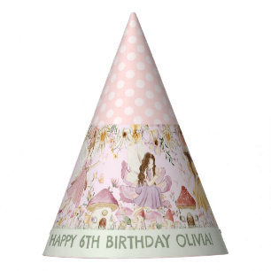 Cute Fairies Wildflower Meadow Flowers Birthday Party Hat