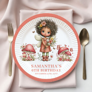 Cute Fairy 2nd Birthday Blush Pink Flowers Paper  Plate
