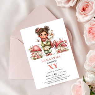 Cute Fairy 2nd Birthday Pink Flowers Invitation
