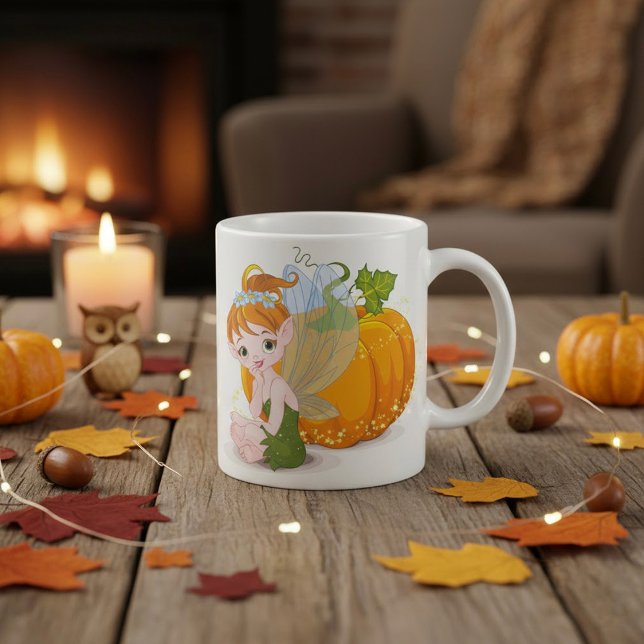 Cute Fairy And A Pumpkin Coffee Mug (Creator Uploaded)