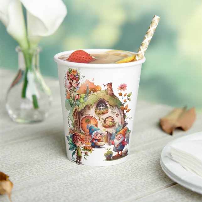 Cute Fairy And Gnome Paper Cup (Insitu)