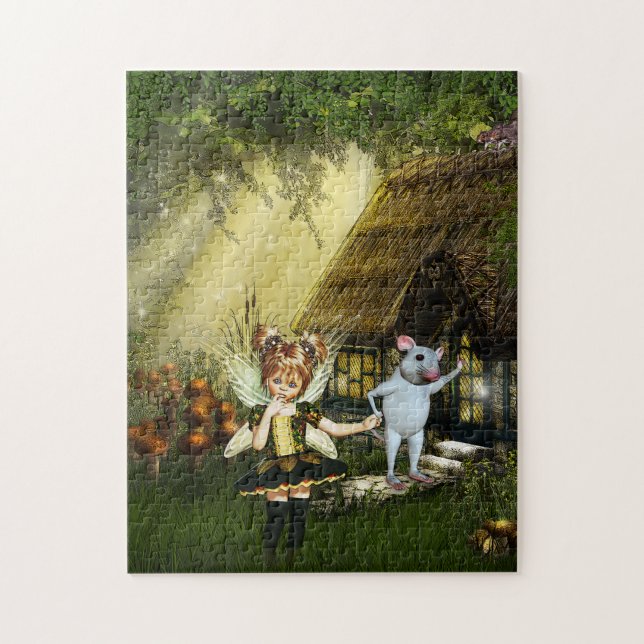 Cute Fairy And White Mouse Jigsaw Puzzle (Vertical)