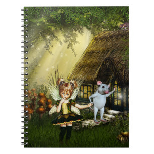 Cute Fairy And White Mouse Notebook