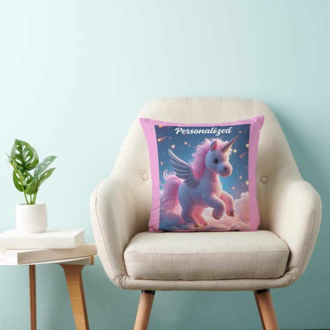 Cute Fairy Baby Unicorn pink Sparkling Fantasy  Cushion (Chair)