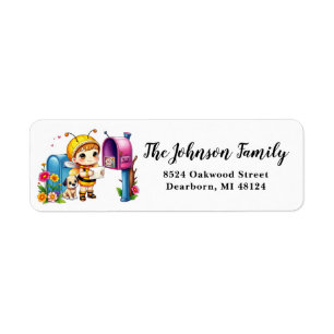 Cute Fairy Bee Girl Cute Puppy Mailbox Floral