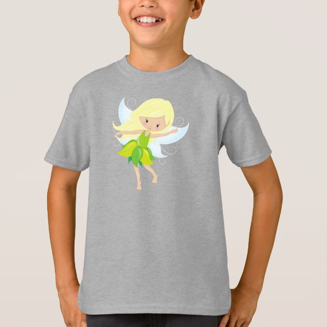 Cute Fairy, Blonde Hair, Magic Fairy, Forest Fairy T-Shirt (Front)
