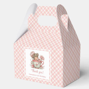 Cute Fairy Blush Flowers Girl Birthday Party Favor Favour Box