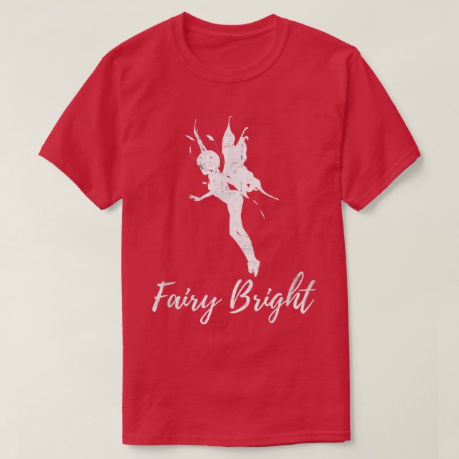 Cute Fairy Bright Funny Fantasy Fairies Distressed T-Shirt (Design Front)