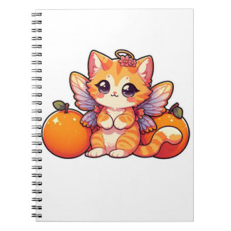 Cute fairy cat with oranges notebook