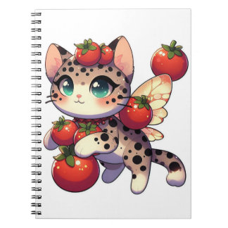 Cute fairy cat with tomatoes  notebook