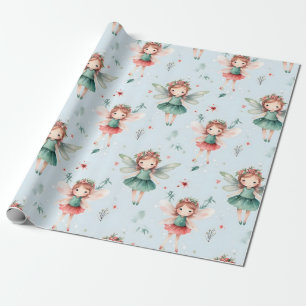 Cute Fairy Christmas Pattern Wrapping Paper
