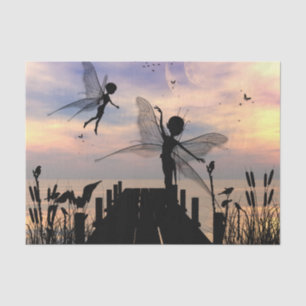 Cute fairy dancing on a jetty tissue paper
