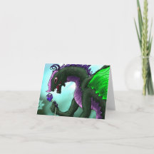 Cute Fairy Dragon Folded Greeting Card