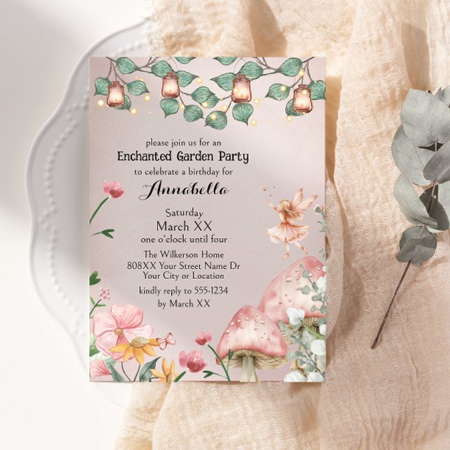 Cute Fairy Enchanted Garden Party Invitation (Creator Uploaded)