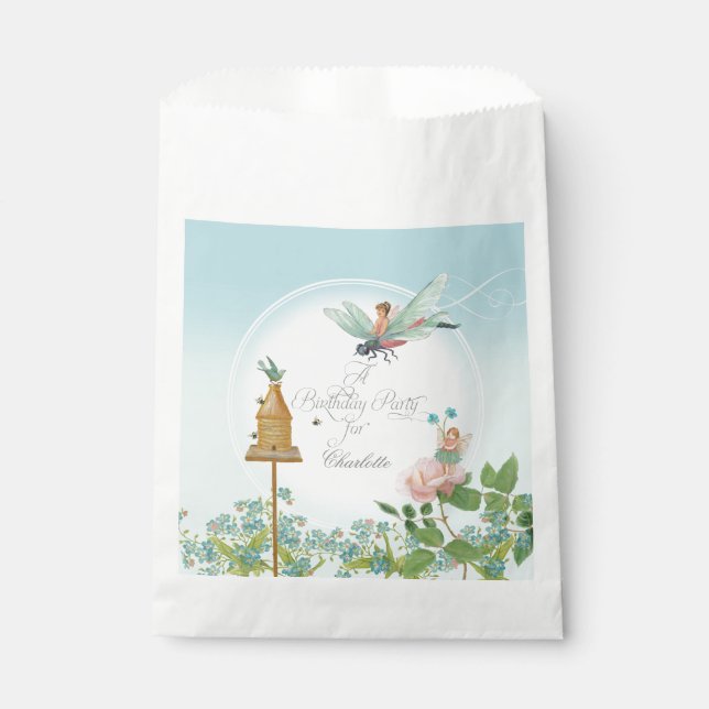Cute Fairy Faerie Themed Birthday Party Favours Favour Bags (Front)