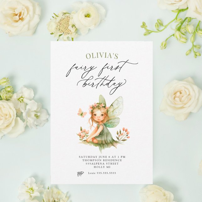 Cute Fairy First Birthday Invitation (Creator Uploaded)