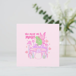 Cute Fairy Frog and Mushroom - You Make Me Mushy