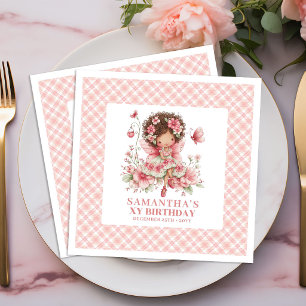 Cute Fairy Girl 2nd Birthday Blush Pink napkins